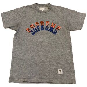 Supreme Arch Logo Tee Grey Orange Blue Size Medium
